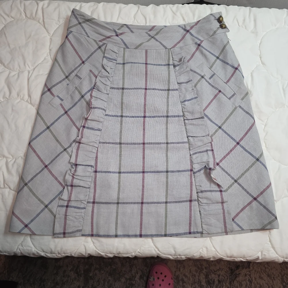 Edme & Esyllte for Anthropologie Plaid Ruffle Skirt – Women’s Size 8 - Picture 8 of 10
